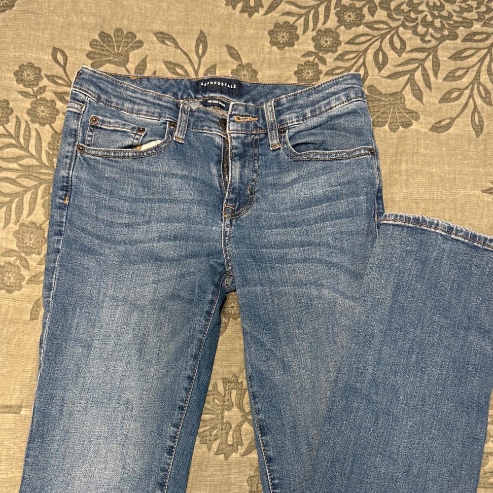 Aeropostale Women's Blue Jeans- mid rise bootcut
